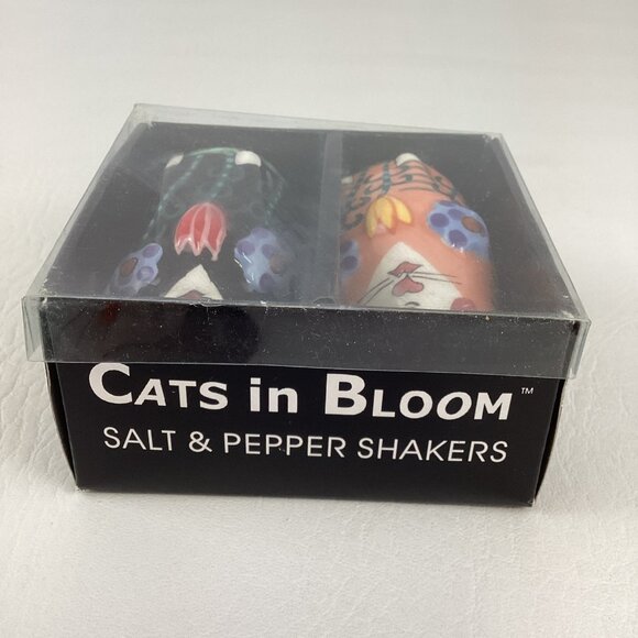 Cats In Bloom Salt & Pepper Shakers Kitschy Kittens Collectibles Sharon Bloom - Picture 5 of 7